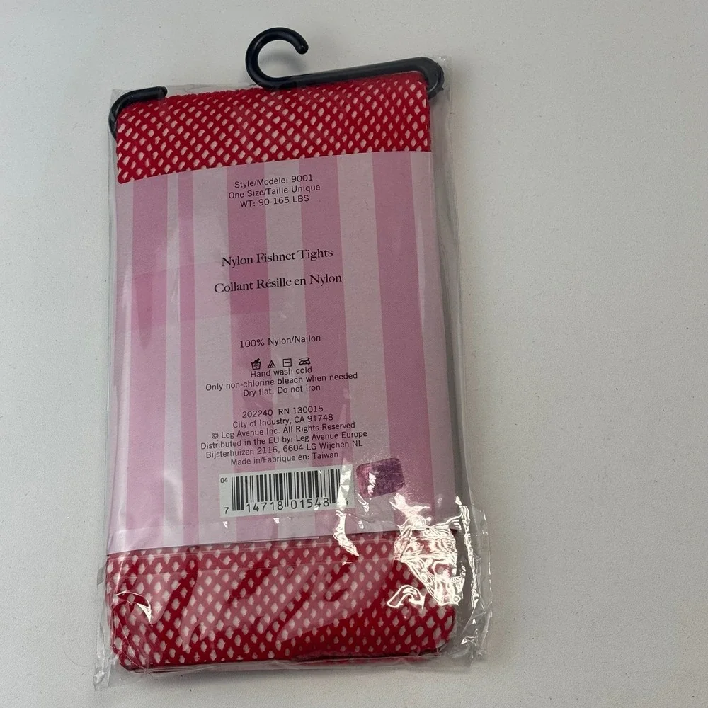 Leg Avenue Red Fishnet‎ Tights One Size 9001 Nylon